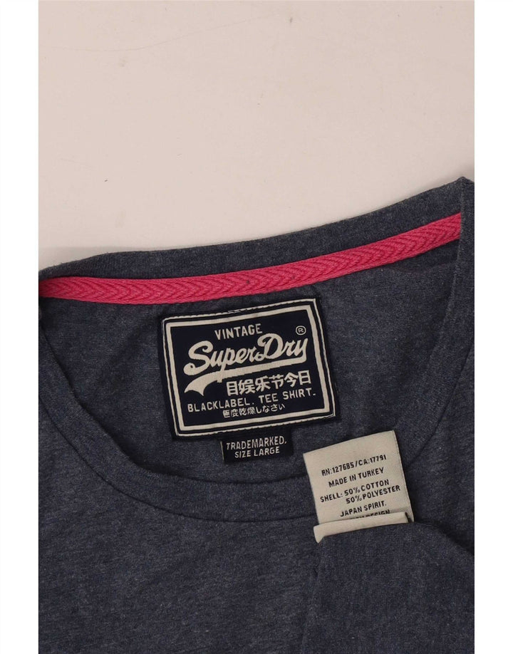 Męski T-shirt Superdry, duży, niebieski, bawełniany