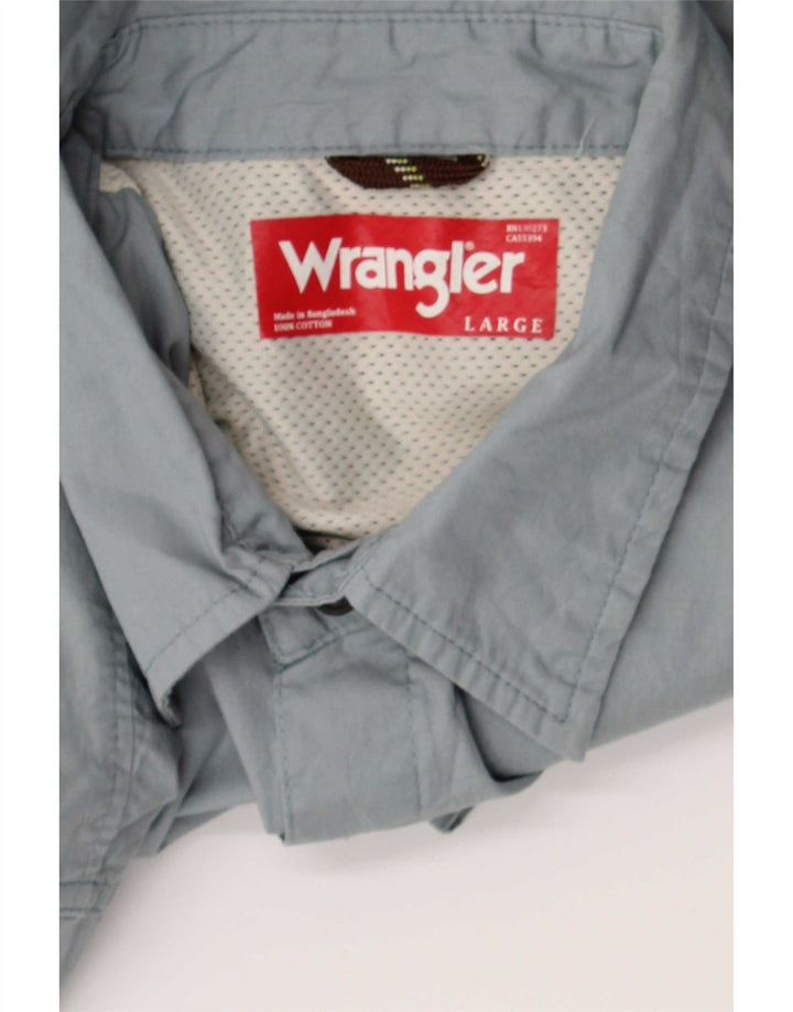Męska koszula z krótkim rękawem Wrangler, duża, szara, bawełniana