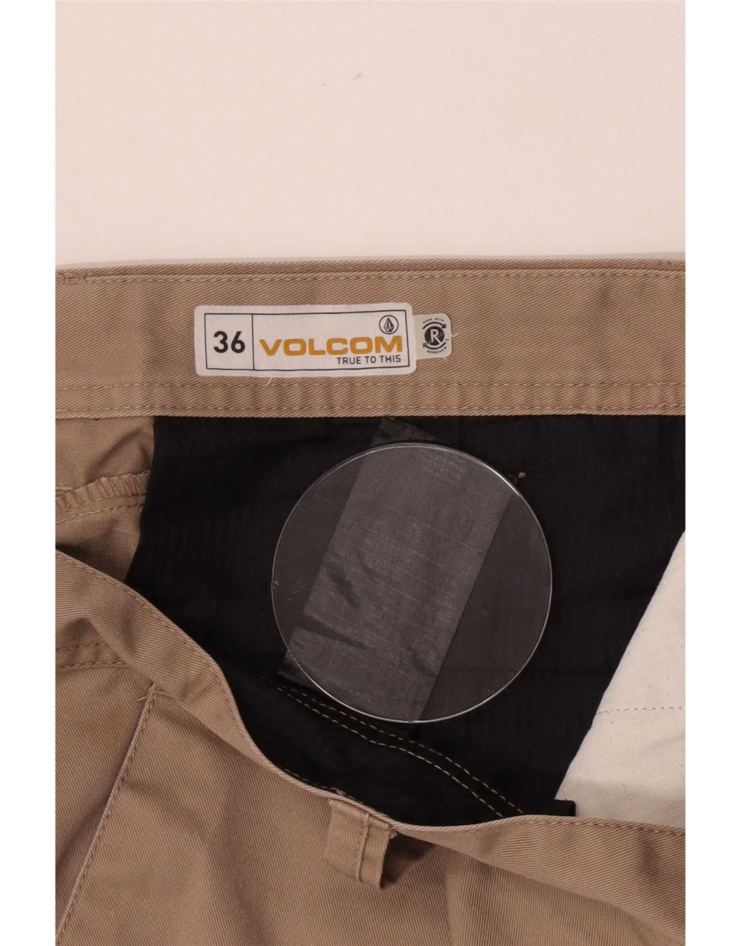 Męskie spodenki chino Volcom, duże W36, beżowy poliester