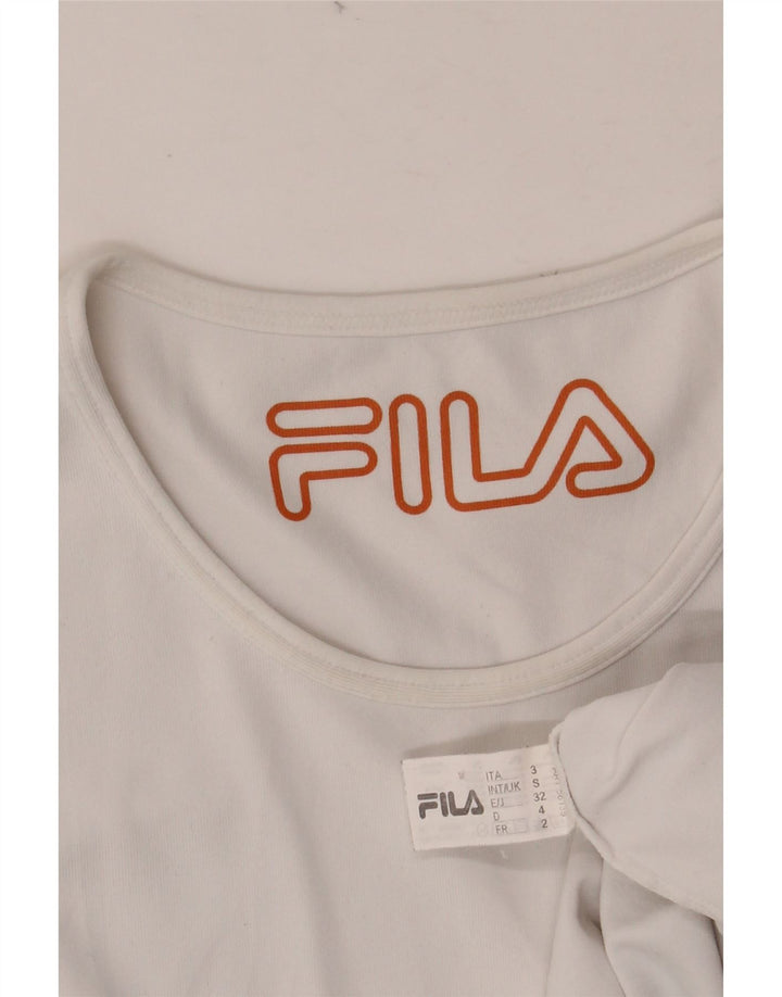 T-shirt damski FILA Top UK 10 Small, biała wiskoza