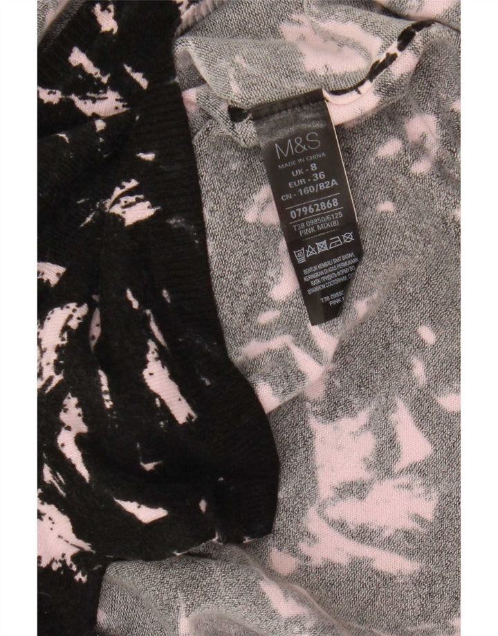 Marks & Spencer Damski sweter z dekoltem w kształcie litery V, UK 8, mały, czarny