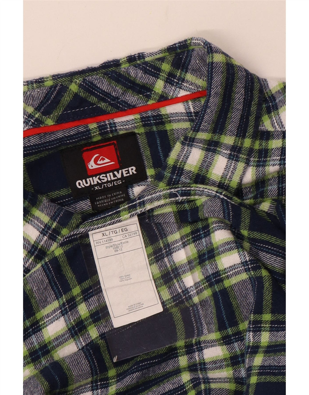 Koszula flanelowa męska QUIKSILVER XL, bawełniana w granatową kratkę