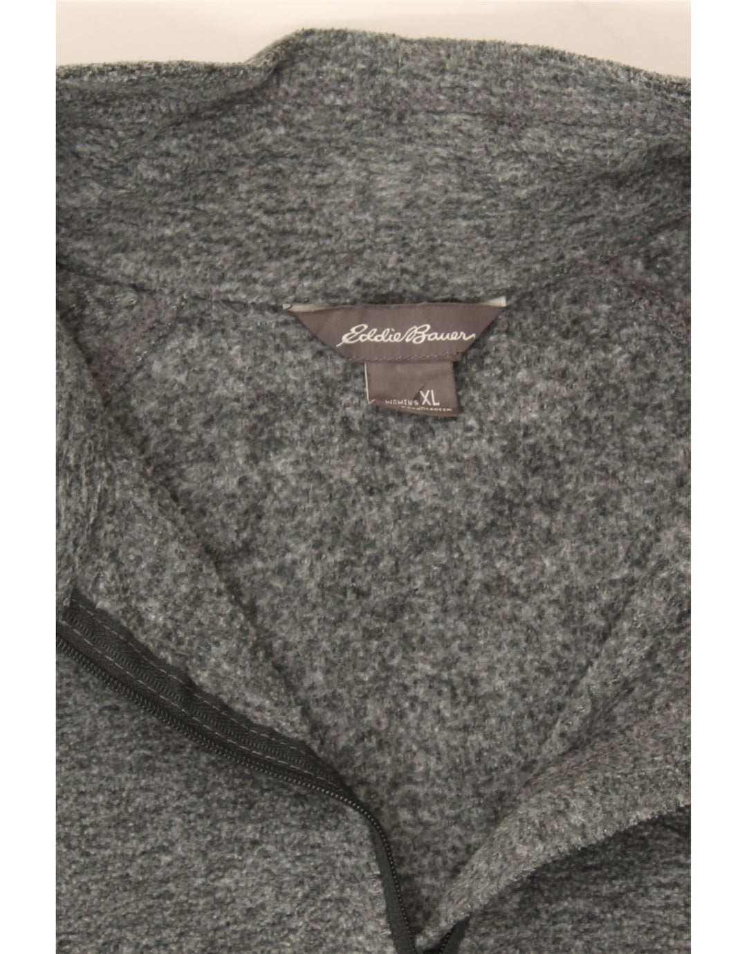 EDDIE BAUER Womens Zip Neck Fleece Jumper UK 18 XL Grey Polyester Vintage Eddie Bauer and Second-Hand Eddie Bauer from Messina Hembry 