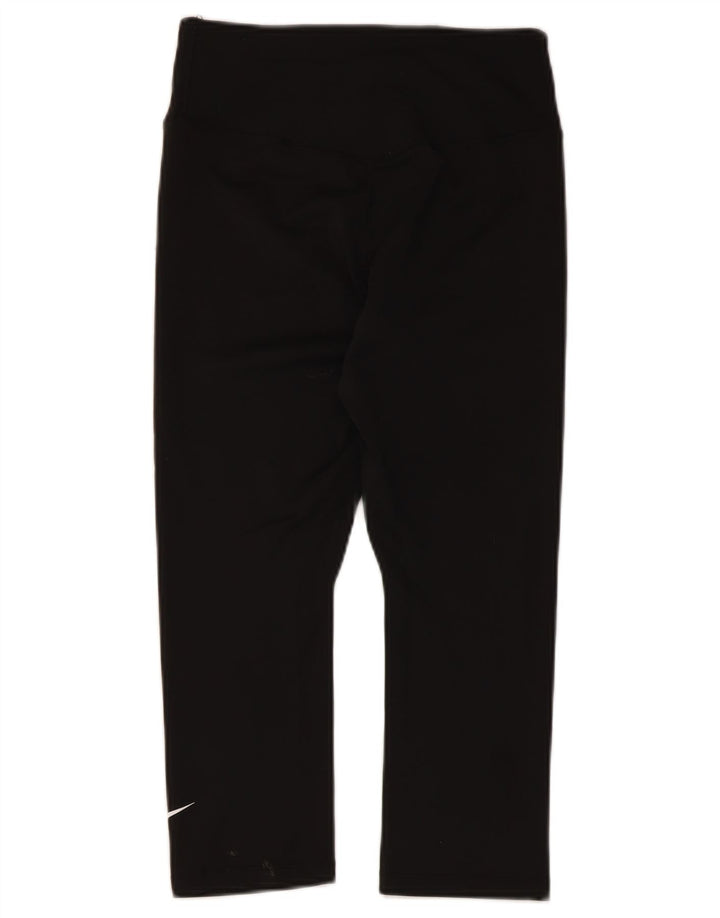 Damskie legginsy Nike Dri Fit Capri UK 10, małe, czarne, poliestrowe