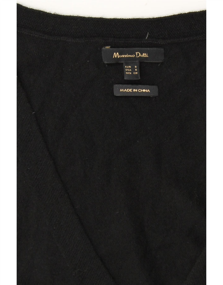 Męski sweter Massimo Dutti z dekoltem w kształcie litery V, mały, czarny