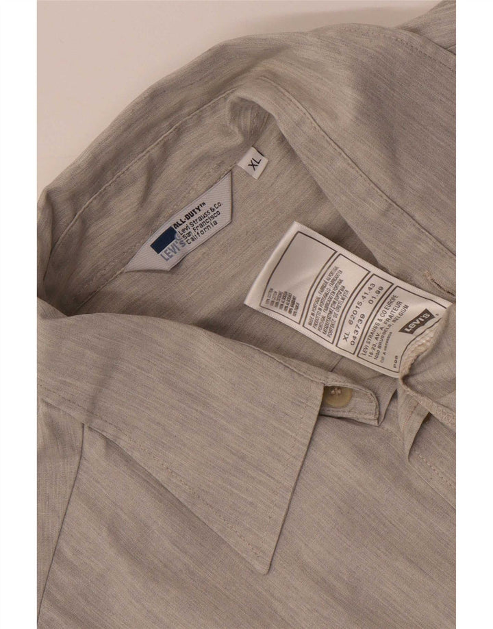 Koszula męska z krótkim rękawem Levi's XL, szara, bawełniana