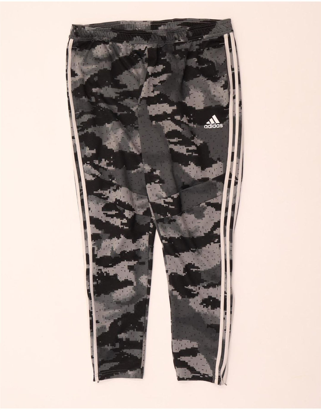 Męskie spodnie dresowe ADIDAS XL, szary kamuflaż, poliester