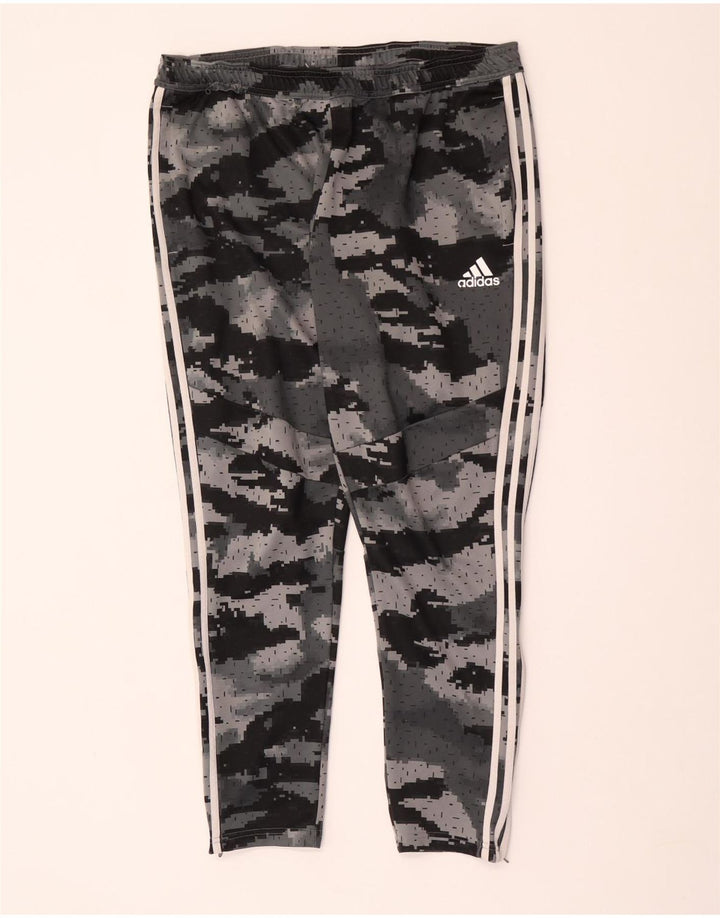 Męskie spodnie dresowe ADIDAS XL, szary kamuflaż, poliester