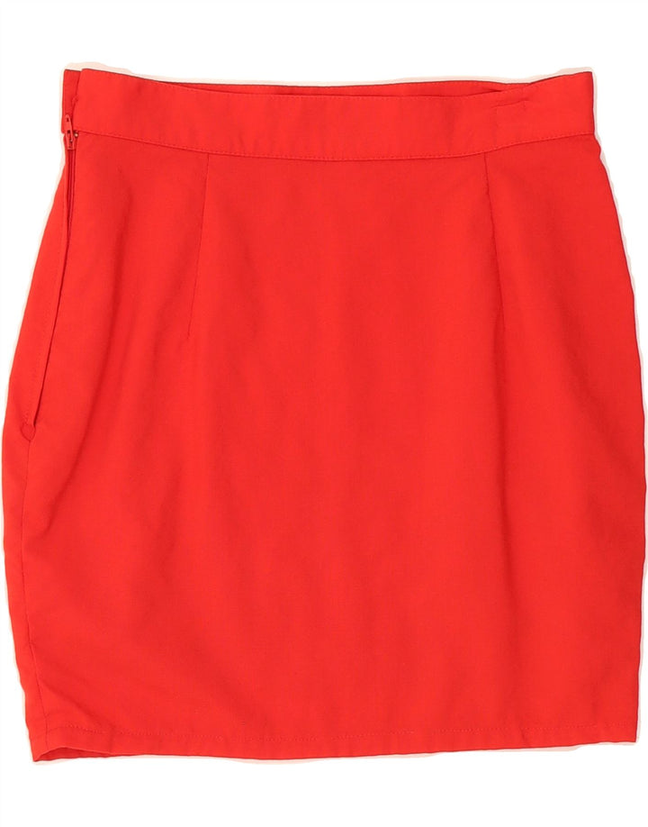 VINTAGE Womens Pencil Skirt IT 42 Medium W28  Red Wool Vintage Vintage and Second-Hand Vintage from Messina Hembry 