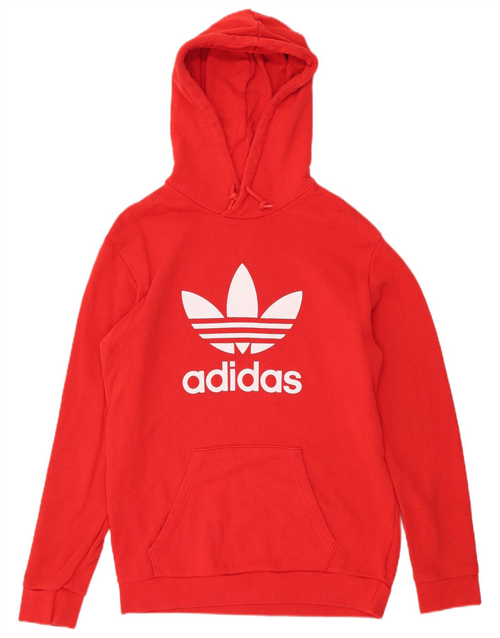 Męska bluza z kapturem Adidas Graphic, średnia czerwona, bawełniana
