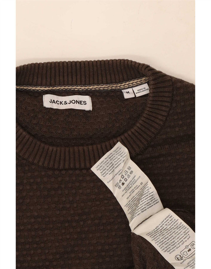 Męski sweter Jack & Jones z okrągłym dekoltem, średniobrązowy, bawełniany