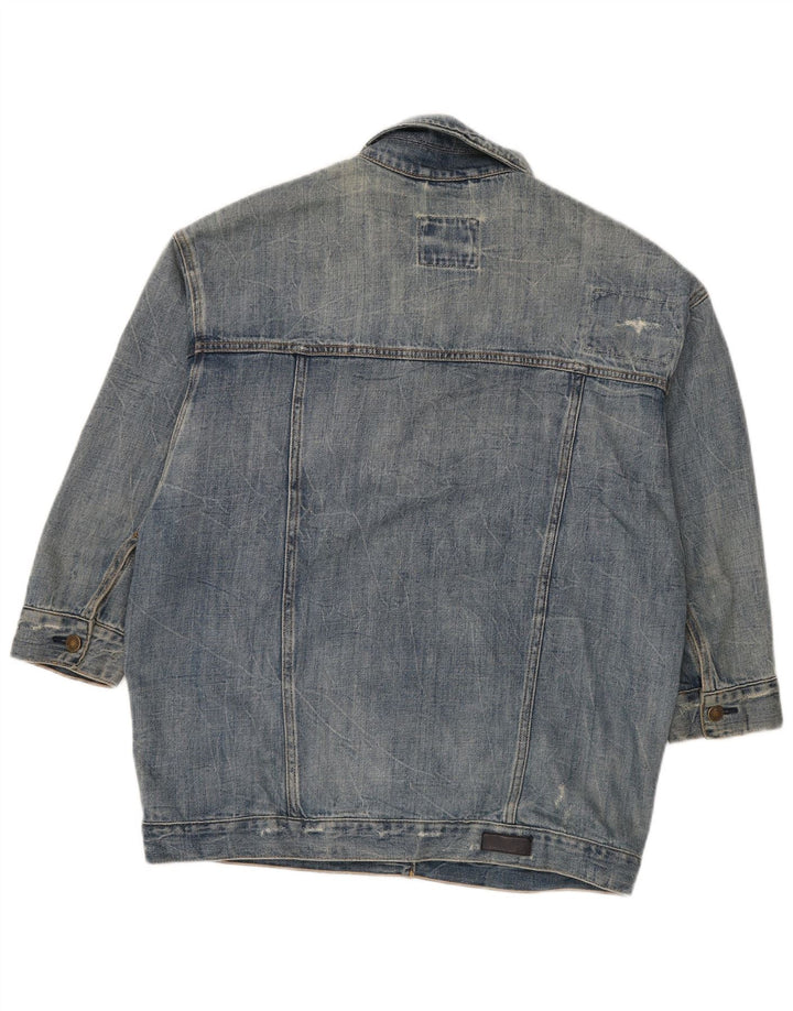 Damska kurtka dżinsowa oversize ABERCROMBIE & FITCH UK 14, średnia niebieska, bawełniana