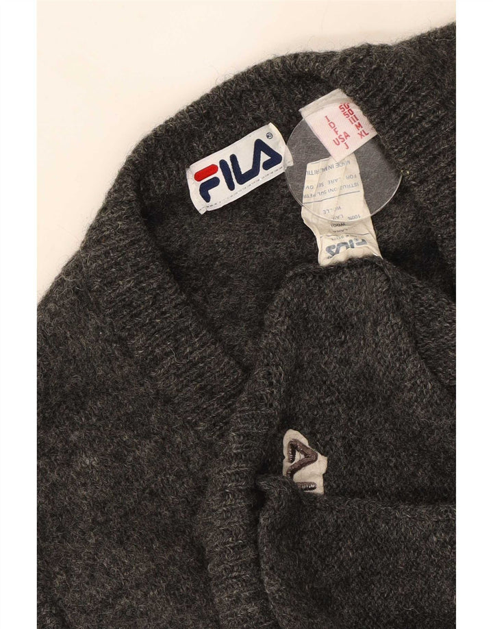 Męski sweter bez rękawów Fila, średnioszary, wełniany