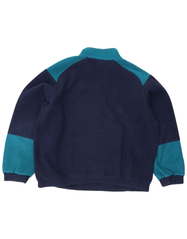 Vintage męski sweter polarowy z zamkiem błyskawicznym 2XL w kolorze niebieskim