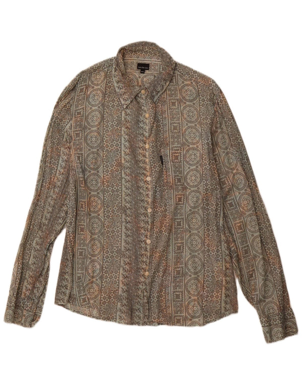 Koszula damska CALVIN KLEIN JEANS UK 20 2XL Szara, bawełniana w kwiaty