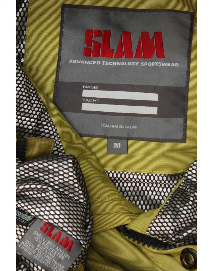 Męska wiatrówka z kapturem Slam Graphic UK 38 Średni żółty nylon