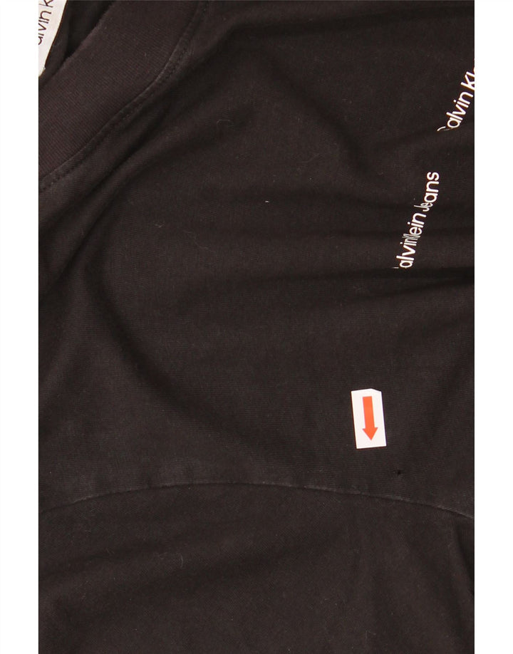 Męskie jeansy Calvin Klein z grafiką, długimi rękawami, małe, czarne, bawełniane