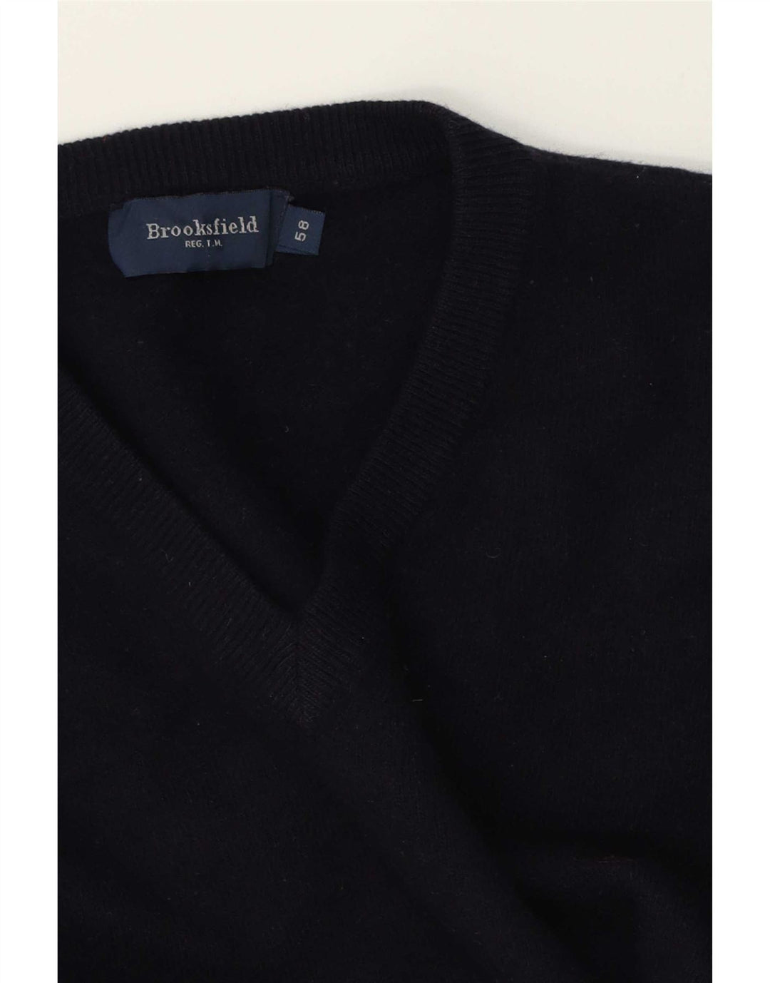 Męski sweter Brooksfield z dekoltem w szpic IT 58 3XL granatowy