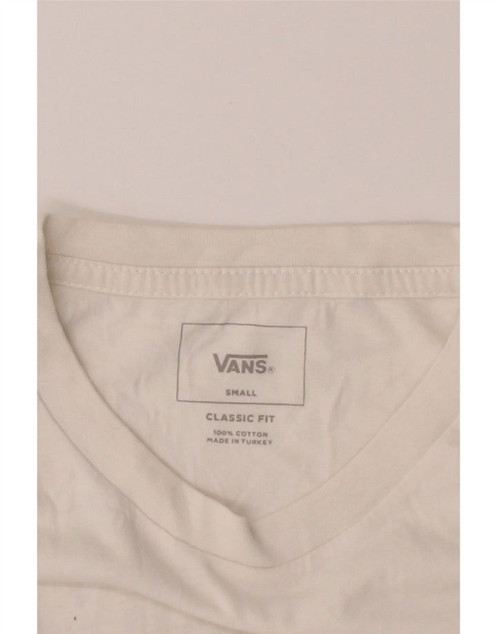 VANS Mens Classic Fit Graphic T-Shirt Top Small White Cotton Vintage Vans and Second-Hand Vans from Messina Hembry 