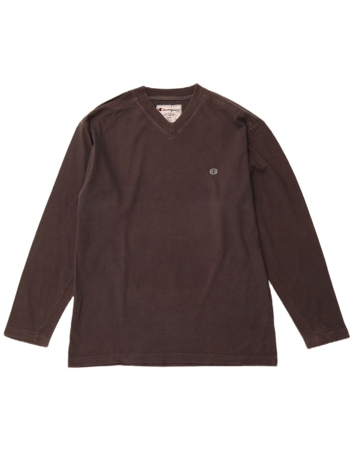 Męski top męski Champion z długim rękawem XL, szary, bawełniany