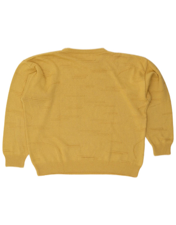 Vintage damski sweter oversize z okrągłym dekoltem IT 50 XL żółty
