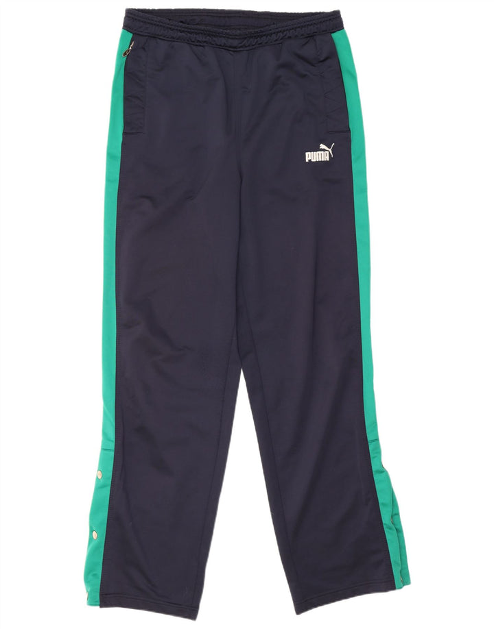 Męski dres Puma z kapturem i grafiką, XL, zielony, z blokami kolorów, poliester