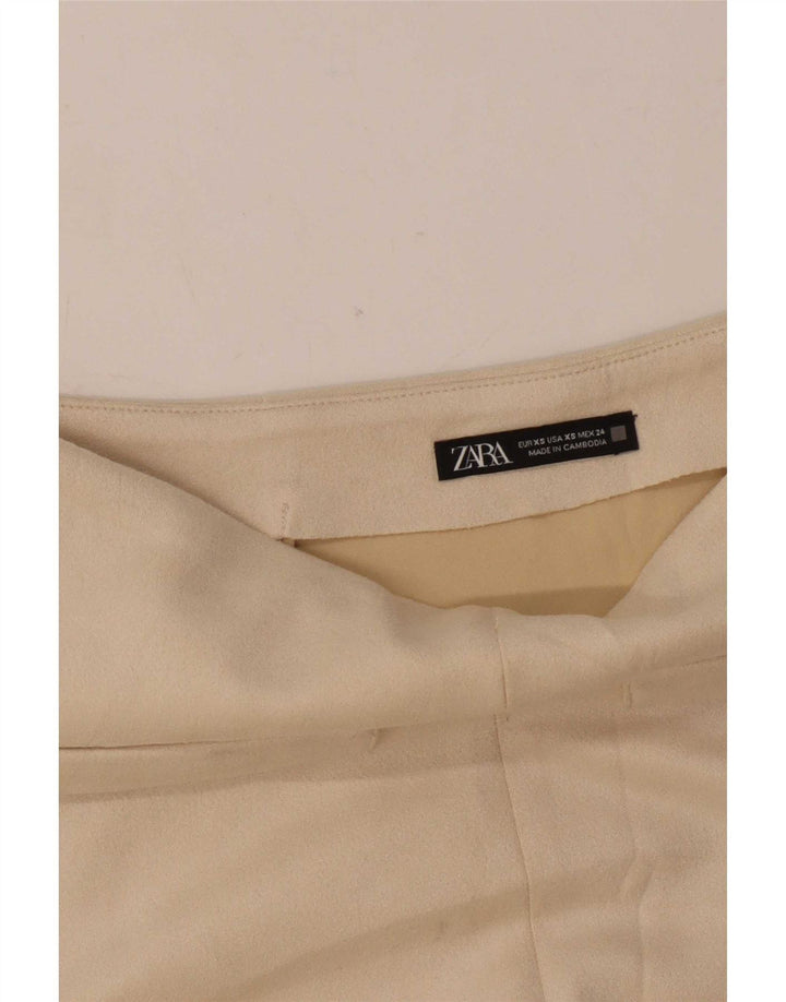 Zara Damska Zamszowa Spódnica Mini XS W24 Beżowa