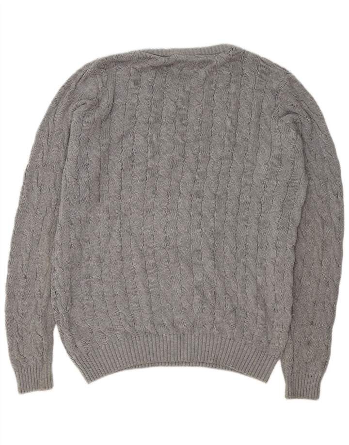 KANGOL Męski sweter z okrągłym dekoltem, duży, szary, bawełniany