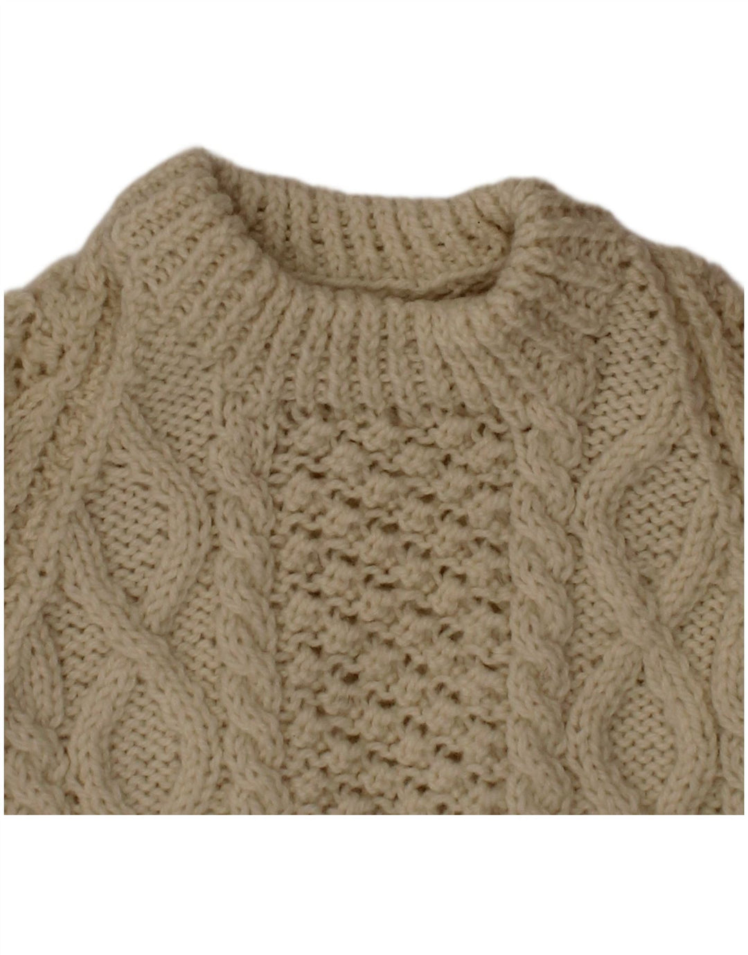 Sweter chłopięcy VINTAGE z okrągłym dekoltem 2-3 lata w kolorze złamanej bieli