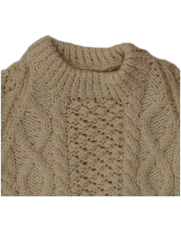 Sweter chłopięcy VINTAGE z okrągłym dekoltem 2-3 lata w kolorze złamanej bieli