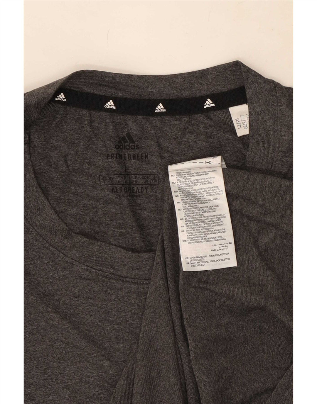 Męska koszulka Adidas Aeroready Top, duża, szara, z poliestru