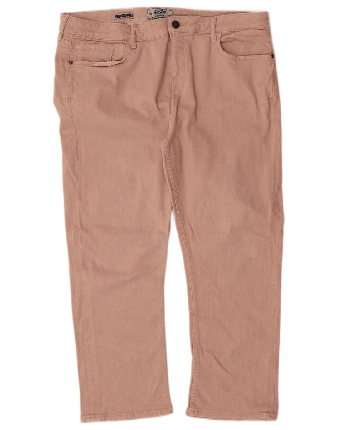 Damskie jeansy przycięte FAT FACE UK 16, duże, W34 L23, różowe, bawełniane