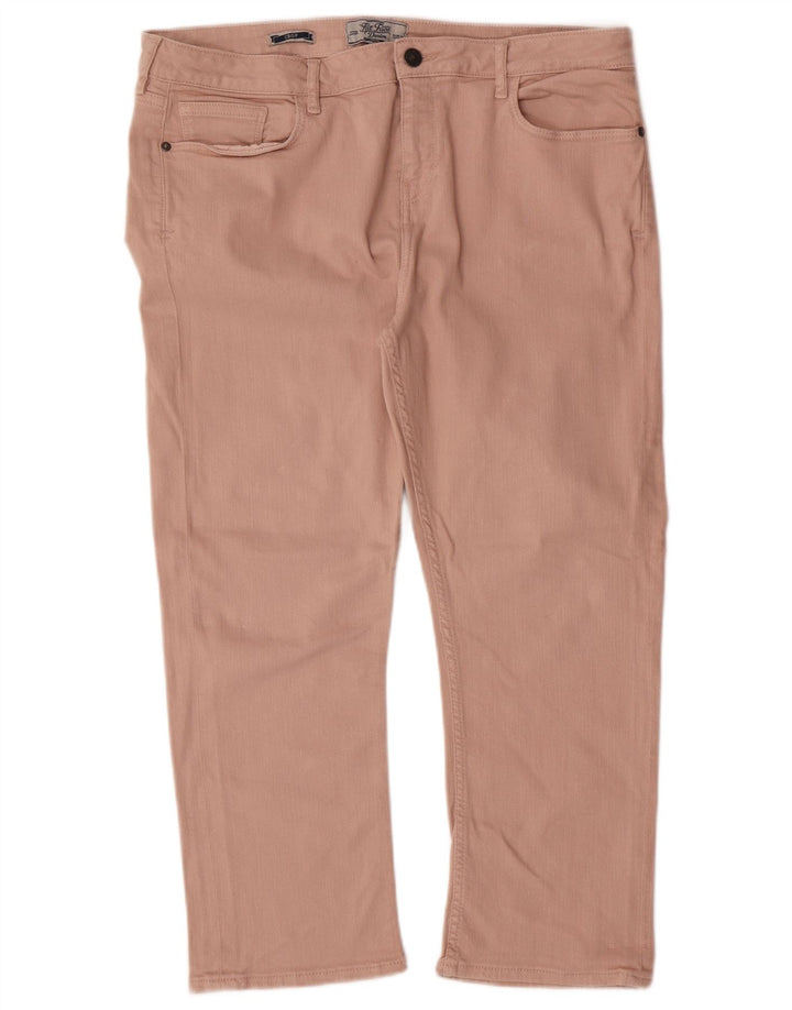 Damskie jeansy przycięte FAT FACE UK 16, duże, W34 L23, różowe, bawełniane