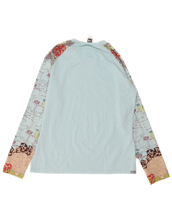Damski top graficzny The North Face z długim rękawem, UK 14, średni niebieski, poliester