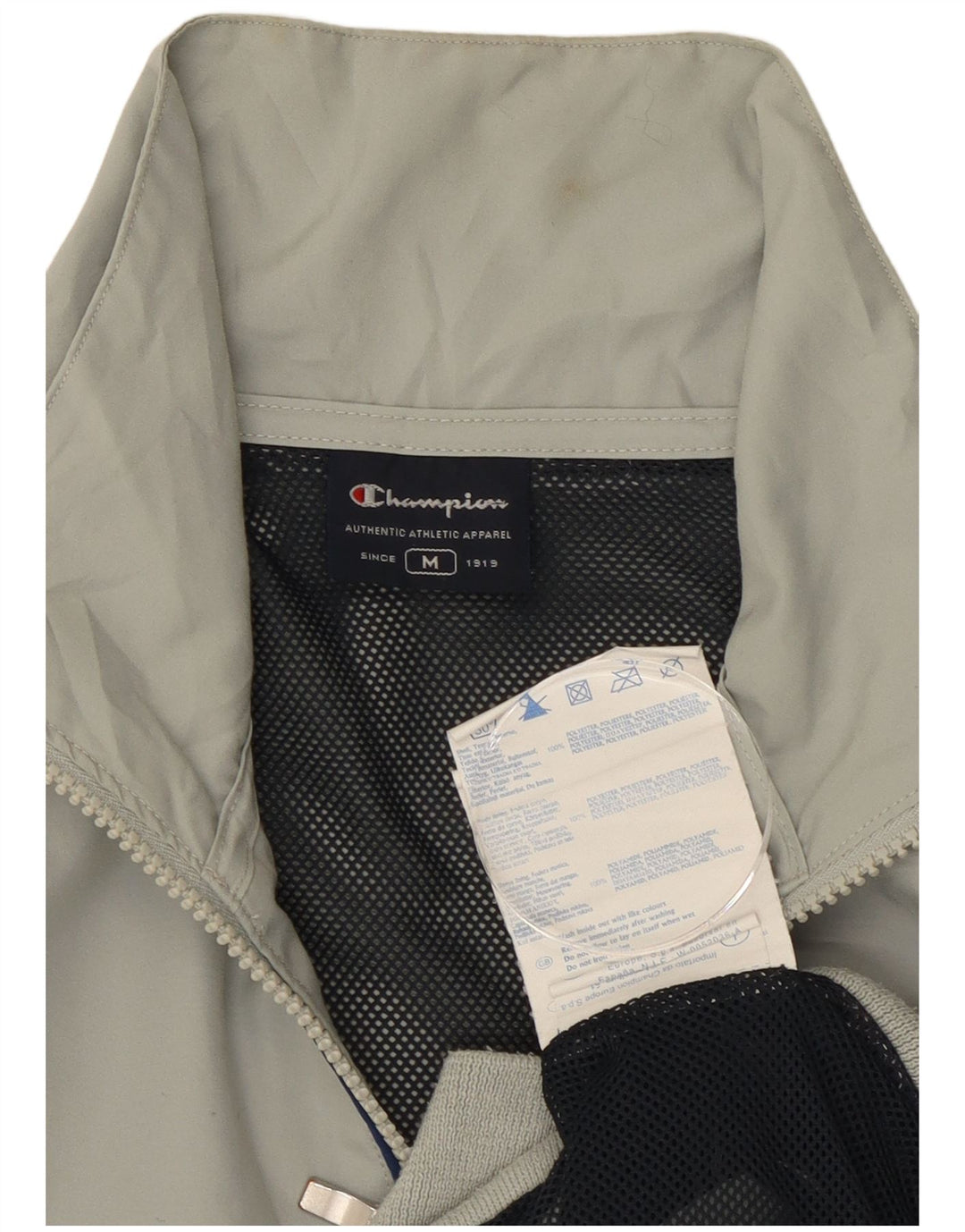 Męska kurtka dresowa CHAMPION Średnioszary poliester z blokami kolorów