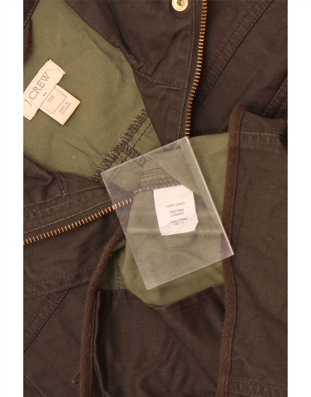 Damska kurtka użytkowa J. Crew UK 2 2XS, bawełna khaki
