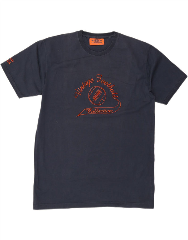 UMBRO Mens Graphic T-Shirt Top Large Navy Blue Cotton Vintage Umbro and Second-Hand Umbro from Messina Hembry 