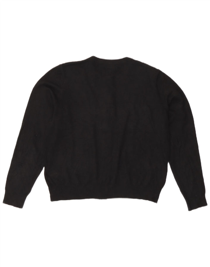 Marks & Spencer Damski sweter kardigan UK 16, duża, czarna wiskoza