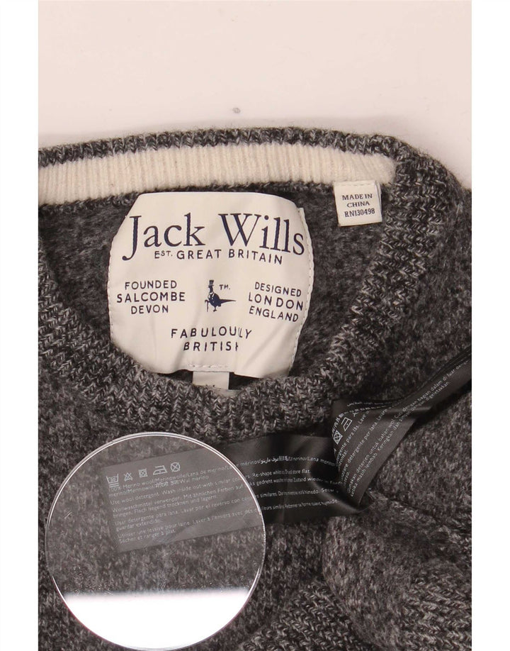 Sweter damski Jack Wills z okrągłym dekoltem UK 12, średni szary nakrapiany