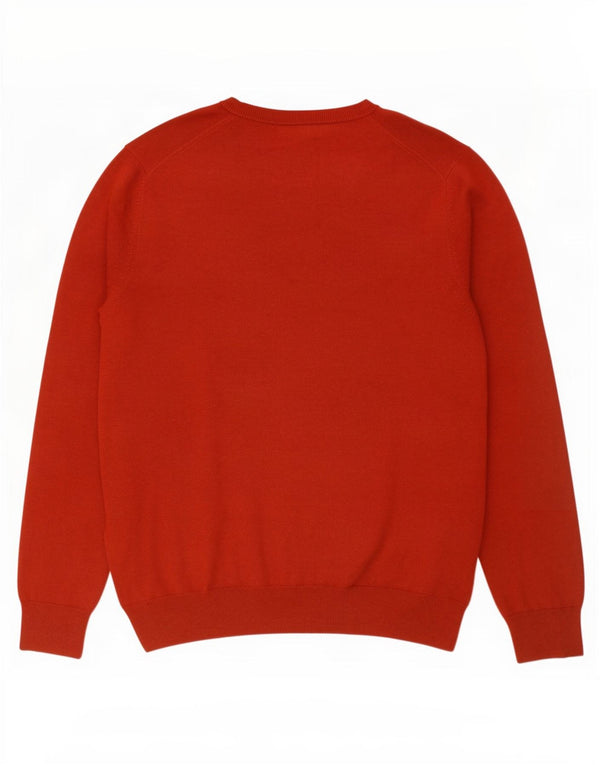 Marks & Spencer Męski sweter z dekoltem w kształcie litery V, XL, czerwony, bawełniany
