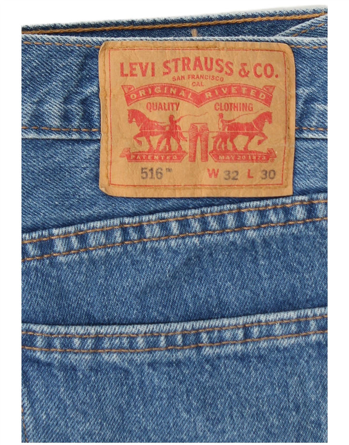 Męskie jeansy Levi's 516, krótkie, proste, W32 L25, niebieska bawełna