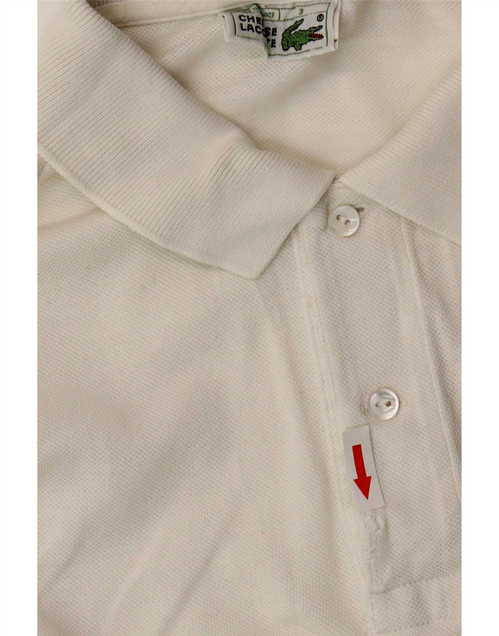 Męska koszulka polo Lacoste, rozmiar 3, mała, biała, bawełniana