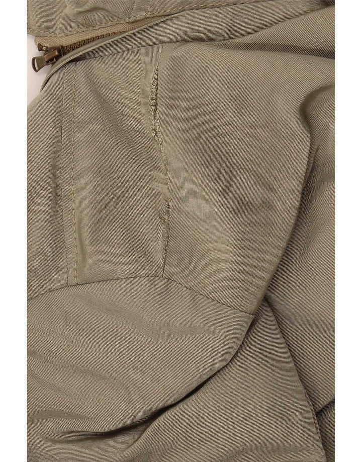 Marella Damski płaszcz z kapturem, oversize, wyściełany UK 8, mały, khaki, poliamid
