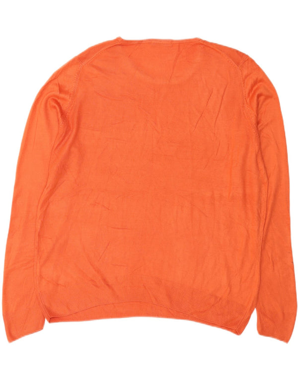Marks & Spencer Damski sweter oversize z dekoltem w łódkę, UK 18 XL, pomarańczowy