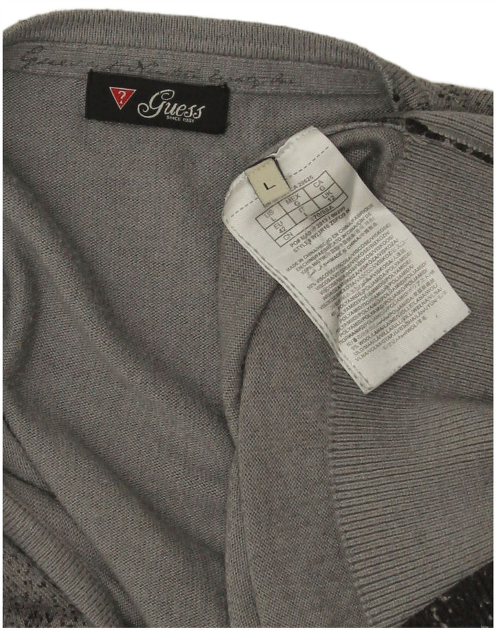 Sweter damski Guess Sweter rozpinany UK 12 Średni szary, nakrapiany wiskoza