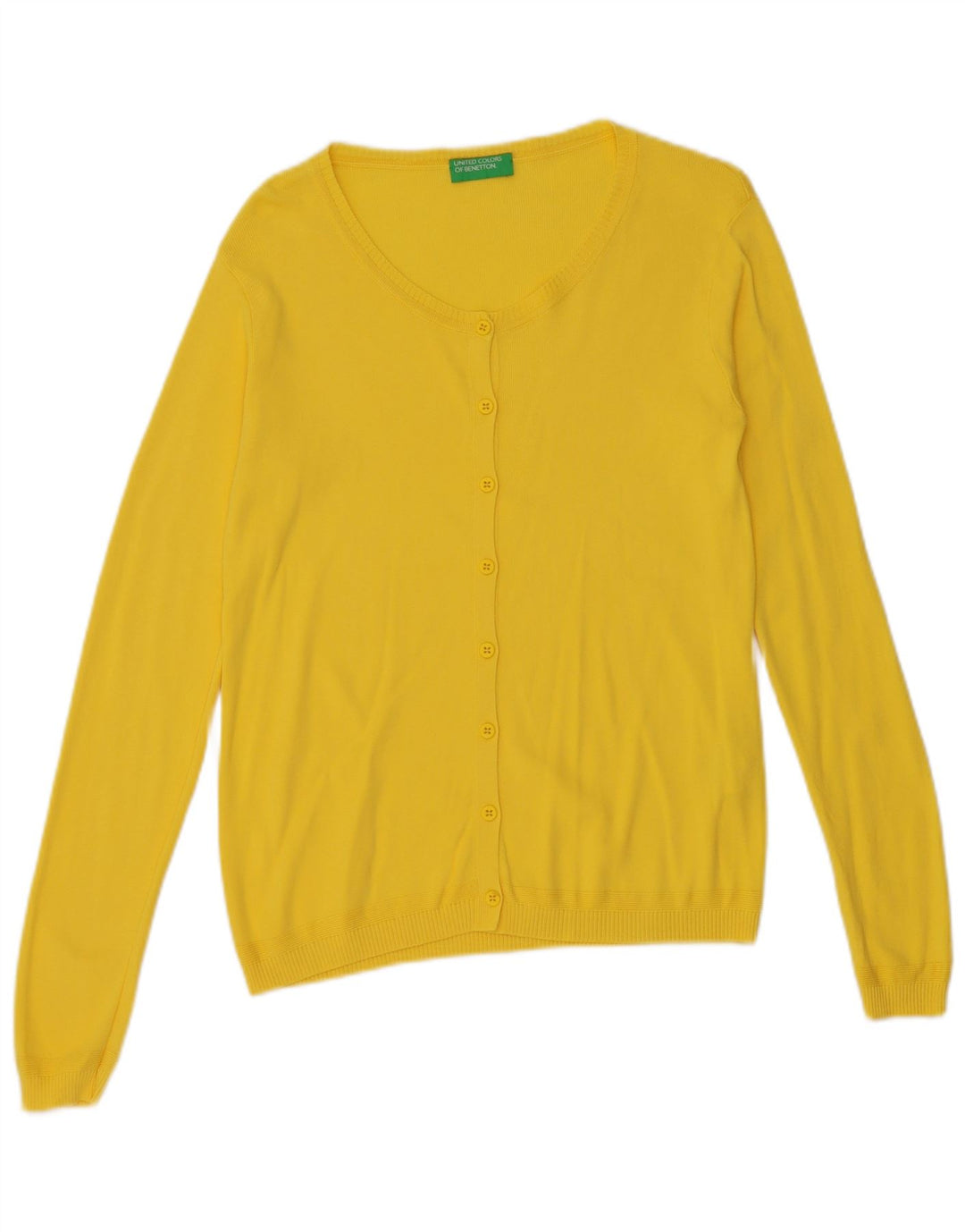 Sweter damski Benetton UK 12, średni żółty, bawełniany