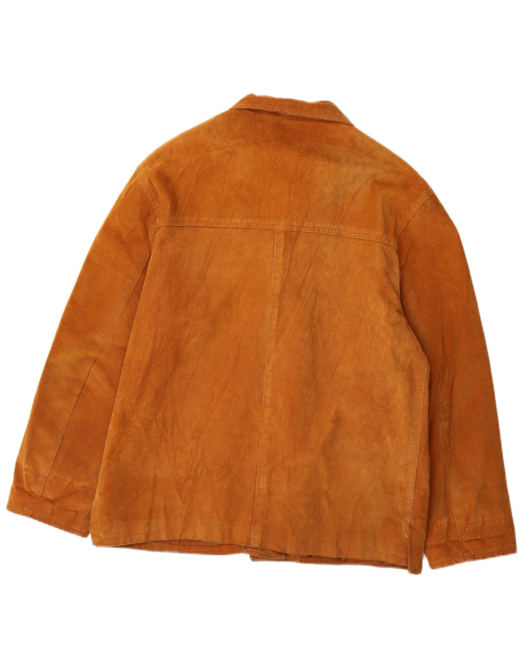 Zamszowa kurtka damska VINTAGE UK 14 Średniobrązowa skóra