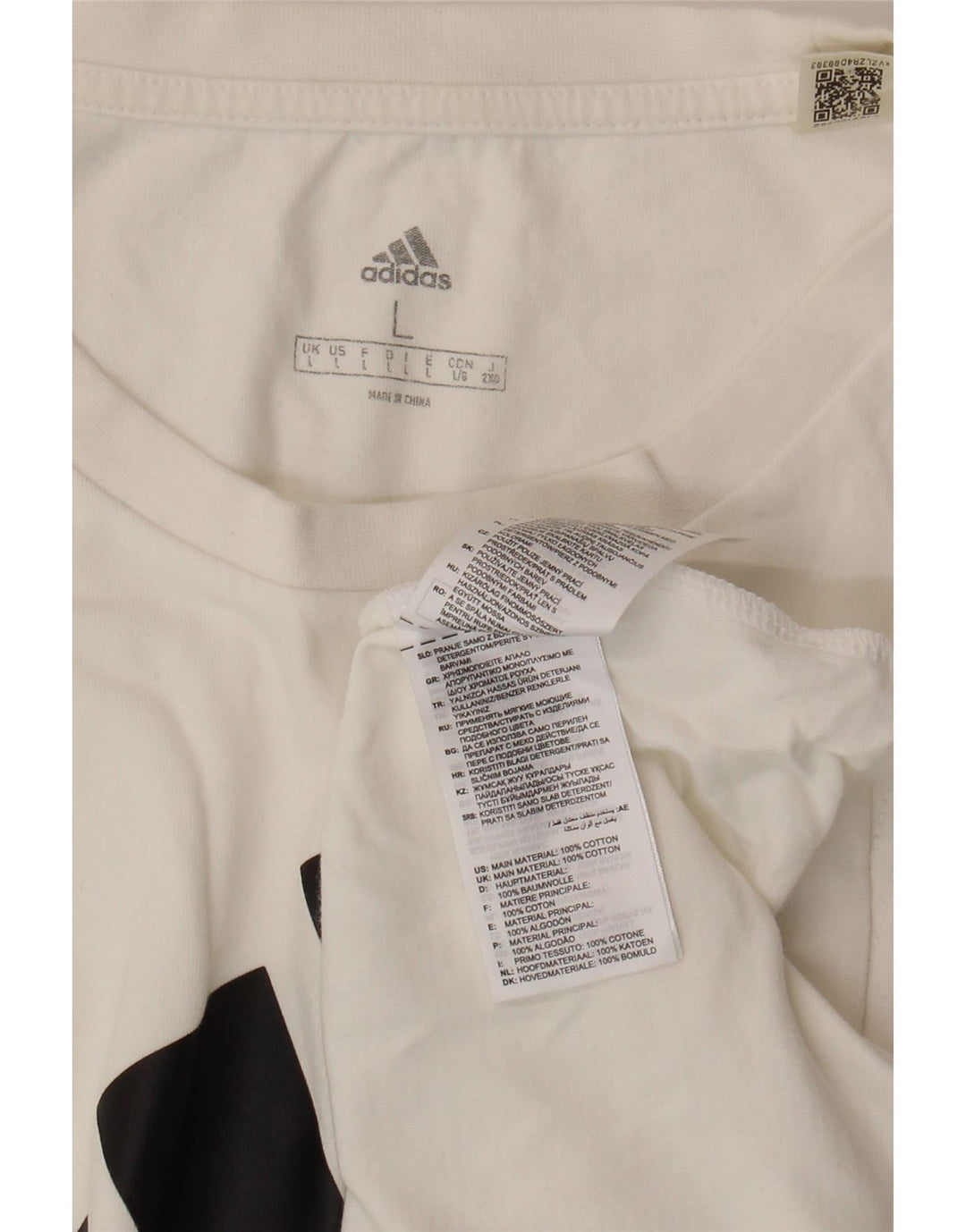 Damska kamizelka graficzna Adidas Top UK 16, duża, biała bawełna