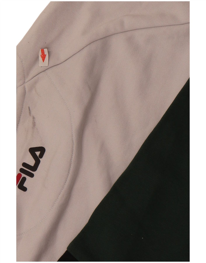 Męska bluza z grafiką Fila XL, zielona, z blokami kolorów