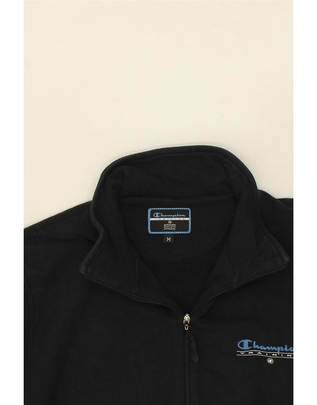 CHAMPION Womens Tracksuit Top Jacket UK 12 Medium Navy Blue Cotton Vintage Champion and Second-Hand Champion from Messina Hembry 